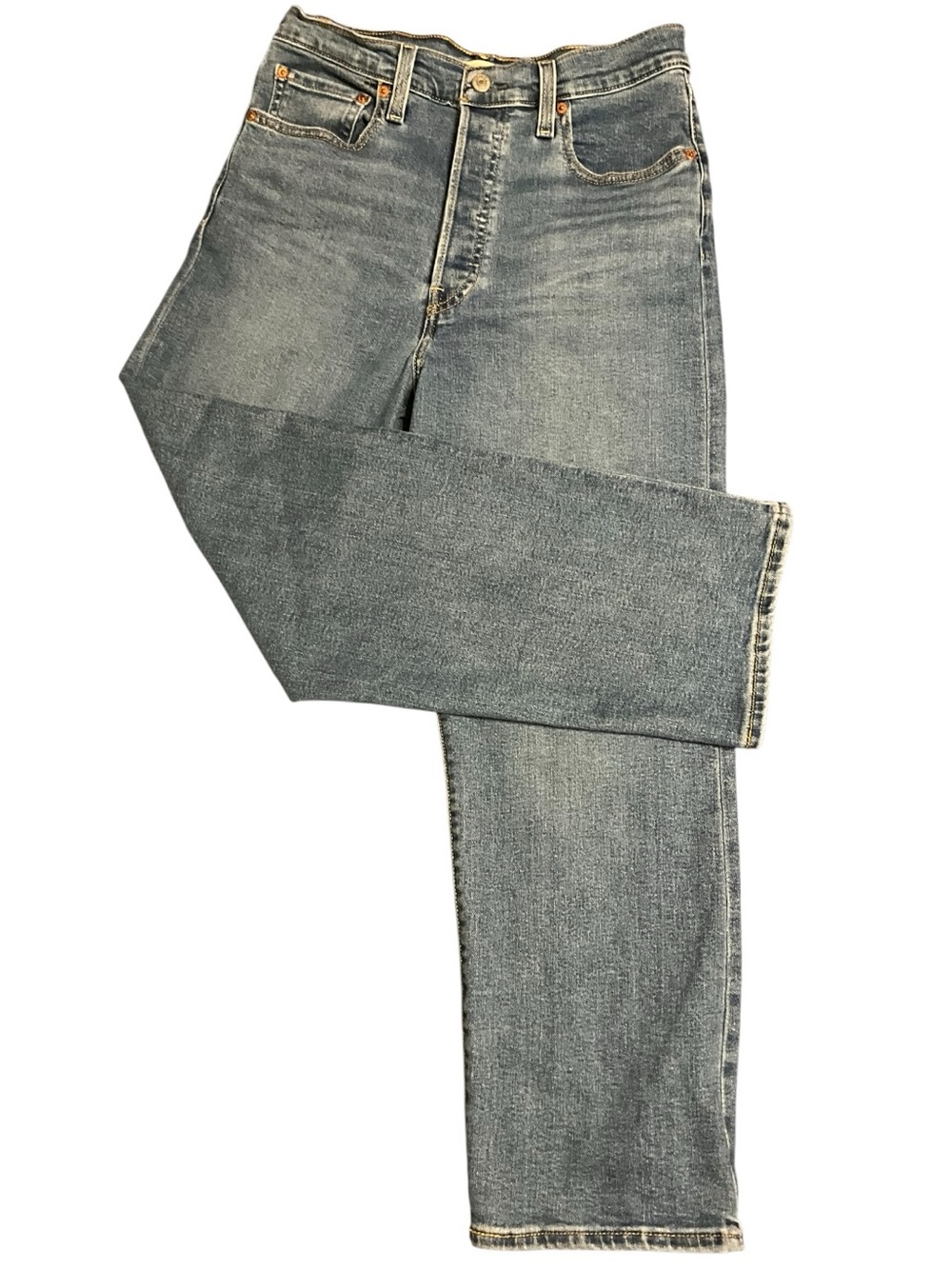 Levi’s Ribcage Straight Ankle Jeans Women’s 30x27 High Rise Button Fly EUC